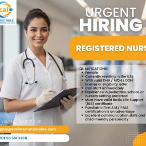 REGISTERED NURSE – NURSERY CLINIC (UAE)