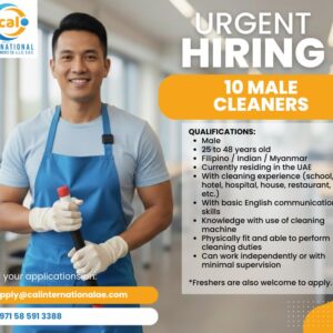 Male Cleaner - UAE (Filipino / Indian / Myanmar)